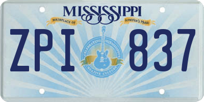 MS license plate ZPI837