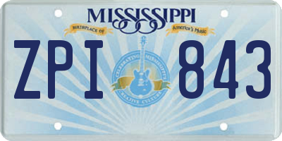 MS license plate ZPI843
