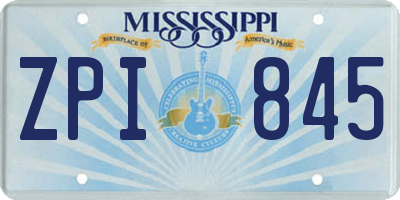 MS license plate ZPI845
