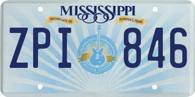 MS license plate ZPI846