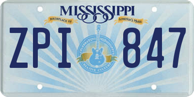 MS license plate ZPI847