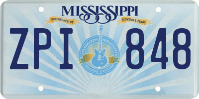 MS license plate ZPI848