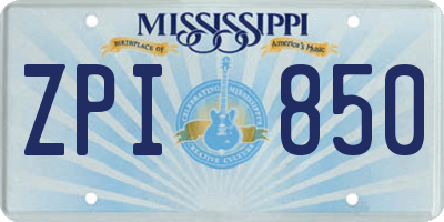 MS license plate ZPI850