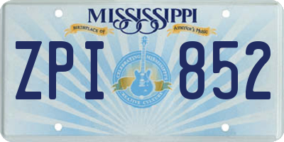 MS license plate ZPI852