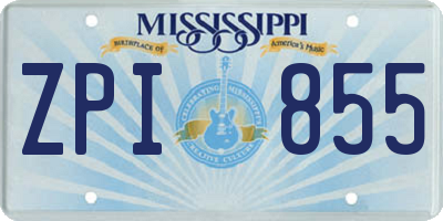 MS license plate ZPI855