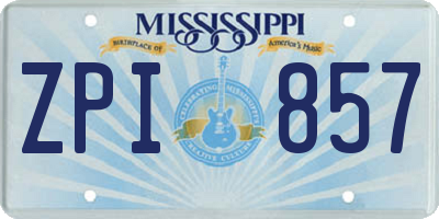 MS license plate ZPI857