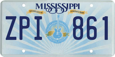 MS license plate ZPI861