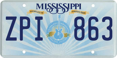 MS license plate ZPI863