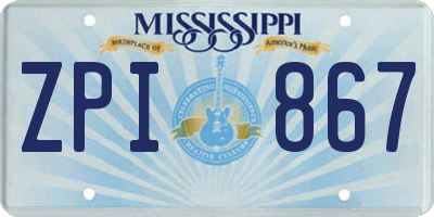 MS license plate ZPI867