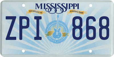 MS license plate ZPI868