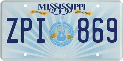 MS license plate ZPI869