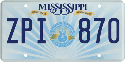 MS license plate ZPI870