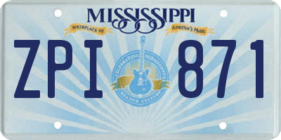 MS license plate ZPI871