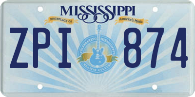 MS license plate ZPI874