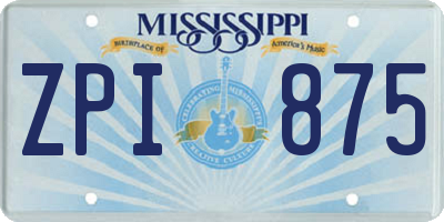 MS license plate ZPI875