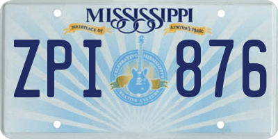 MS license plate ZPI876