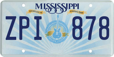 MS license plate ZPI878