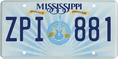 MS license plate ZPI881