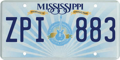 MS license plate ZPI883