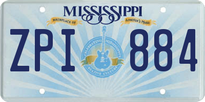MS license plate ZPI884