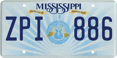 MS license plate ZPI886