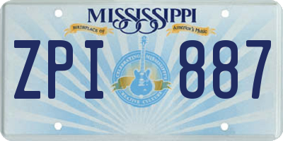 MS license plate ZPI887