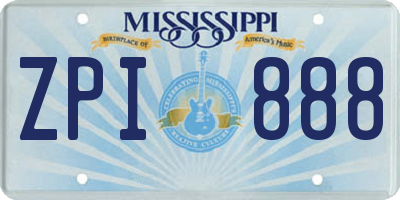 MS license plate ZPI888
