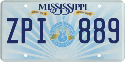 MS license plate ZPI889