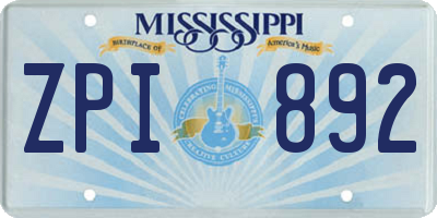 MS license plate ZPI892