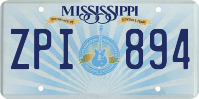 MS license plate ZPI894