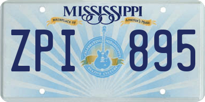 MS license plate ZPI895