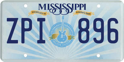 MS license plate ZPI896