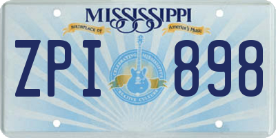 MS license plate ZPI898