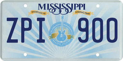 MS license plate ZPI900
