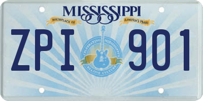 MS license plate ZPI901