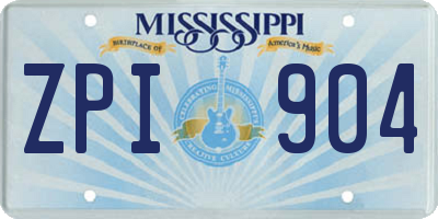 MS license plate ZPI904