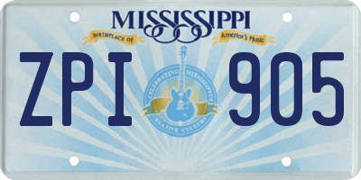 MS license plate ZPI905