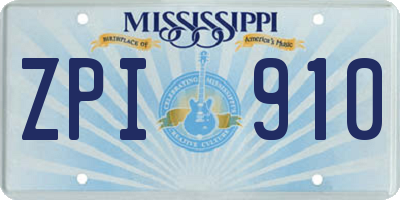 MS license plate ZPI910