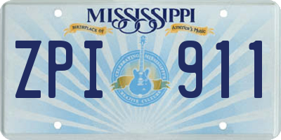 MS license plate ZPI911