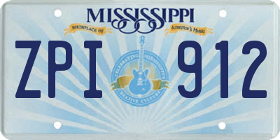 MS license plate ZPI912