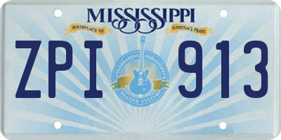 MS license plate ZPI913