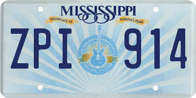 MS license plate ZPI914