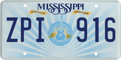 MS license plate ZPI916