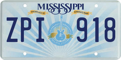 MS license plate ZPI918