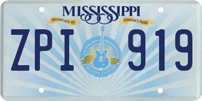 MS license plate ZPI919