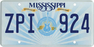 MS license plate ZPI924