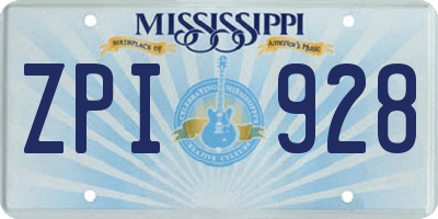 MS license plate ZPI928