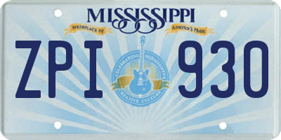 MS license plate ZPI930