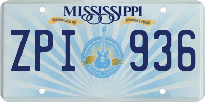 MS license plate ZPI936
