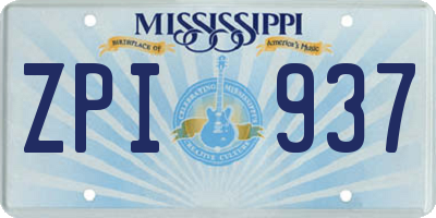 MS license plate ZPI937